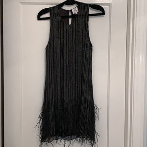 Parker black beaded dress, M